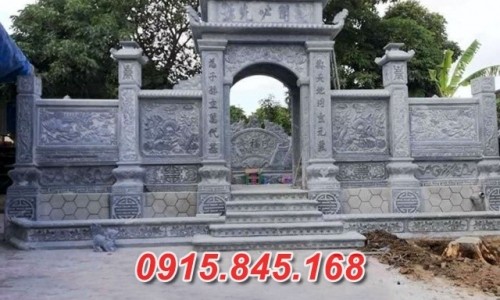 607 cổng đá lăng mộ nghĩa trang bán hải dương, trụ cột tam quan tứ trụ