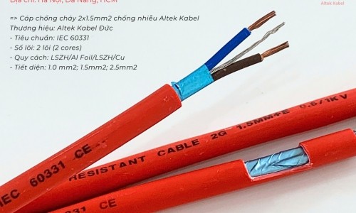 Cáp chống cháy chống nhiễu Altek Kabel 2x1.5mm2