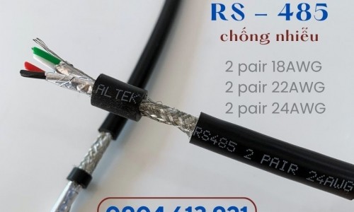 Cáp tín hiệu RS485 chống nhiễu 2 lớp 2x18AWG Đà Nẵng, HCM, HN