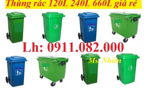 Sỉ lẻ thùng rác 120l 240l 660l giá rẻ nhất miền tây- thùng rác đạp châ