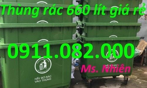  Thùng rác đựng rác thải thông thường- thùng rác 120l 240L 660L màu xa