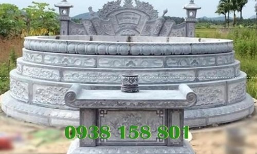 Xây mộ tròn bằng đá xanh đẹp tại Vĩnh Long