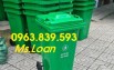 Thùng rác nhựa 120lit xanh lá đựng rác thải sinh hoạt rẻ/ 0963.839.593
